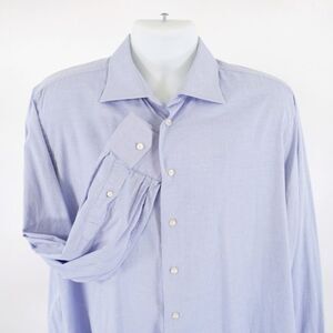 DAMAGED‎ Camicissima Slim Blue 45-18 Collared Dress Shirt